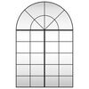 vidaXL Wandspiegel Schwarz 100x150 cm Gewölbt Eisen