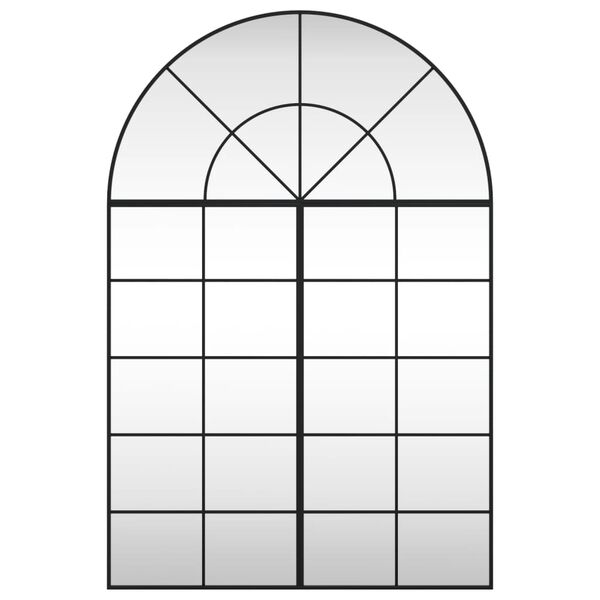 vidaXL Wandspiegel Schwarz 100x150 cm Gewölbt Eisen