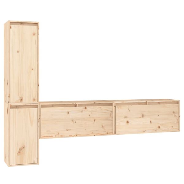 vidaXL TV-Schränke 4 Stk. Massivholz Kiefer
