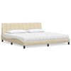 vidaXL Bett mit Matratze "Hanko" Creme 200x200 cm Stoff