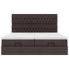 vidaXL Ottoman-Bett mit Matratzen & LEDs Dunkelbraun 160x200 cm Stoff