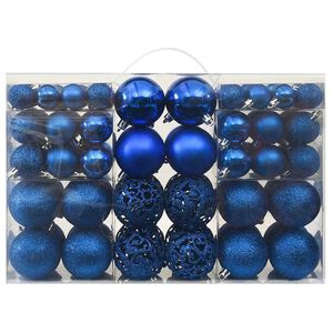 vidaXL 100-tlg. Weihnachtskugel-Set Blau