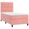 vidaXL Boxspringbett mit Matratze Rosa 100x200 cm Samt