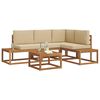 vidaXL Outdoor-Sofagarnitur mit Kissen 5 St&uuml;ck Natur und Beige