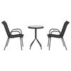 vidaXL Garten Bistro Set 3 pcs Schwarz Stahl