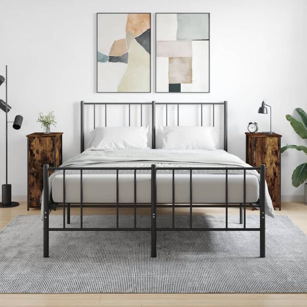 vidaXL Nachttische 2 Stk. R&auml;uchereiche 32x42x80 cm Holzwerkstoff