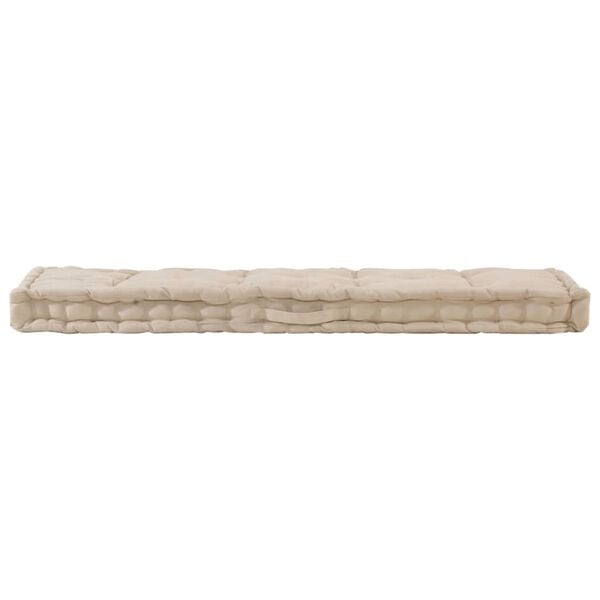 vidaXL Palettenkissen Baumwolle 120×40×7 cm Beige