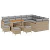 vidaXL Gartensofa-set 13 stk. 9-Sitzanzahl Beige Poly Rattan