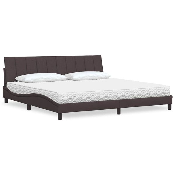 vidaXL Bett mit Matratze "Hanko" Dunkelbraun 200x200 cm Stoff
