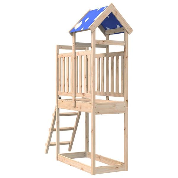 vidaXL Spielturm Braun 52,5 x 110,5 x 215 cm Massives Kiefernholz