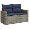 vidaXL 7-teiliges Gartensofa-Set mit Kissen, grau, Polyrattan