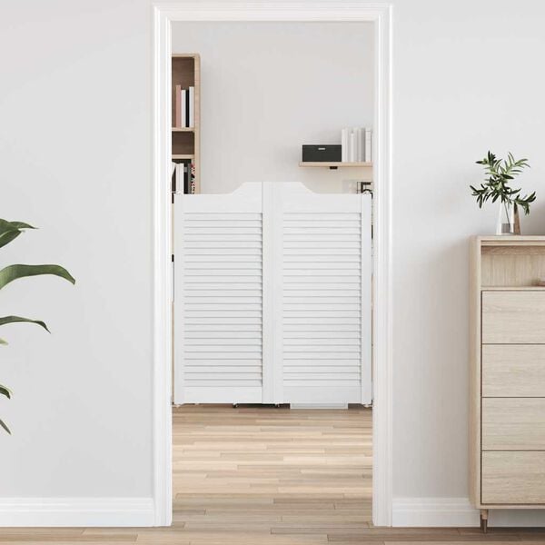 vidaXL Schwingt&uuml;ren Lamellen-Design 1-Paar Wei&szlig; 90x80 cm