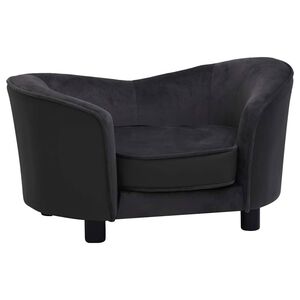 vidaXL Hundesofa Schwarz 69x49x40 cm Pl&uuml;sch und Kunstleder