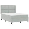 vidaXL Boxspringbett mit Matratze mit LED Hellgrau 140 x 200 cm Samt