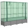 vidaXL Hochbeet mit Gew&auml;chshaus-Aufsatz Rattan-Optik 160x40x138 cm