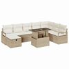 vidaXL Gartensofa-set 9 stk. Beige Poly-Rattan