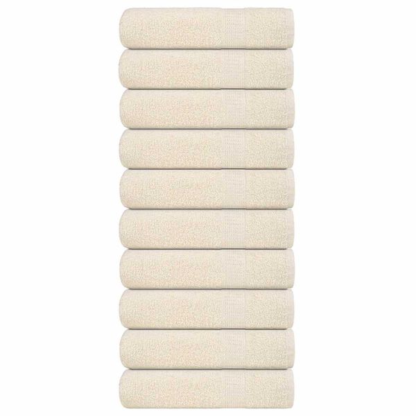 vidaXL Badet&uuml;cher FROGN 10 Stk. Creme 100x150 cm 360 g/m&sup2;