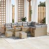 vidaXL Garten-Sofa-Set mit Kissen 12 pcs Beige und Hellgrau