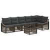vidaXL Gartensofa-set Verstellbar 7 pcs Grau Poly-Rattan
