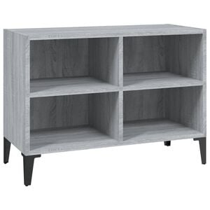 vidaXL TV-Schrank mit Metallbeinen Grau Sonoma 69,5x30x50 cm