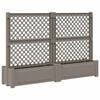 vidaXL Gro&szlig;er Pflanzer mit Spalier 2 pcs Grau 200 x 43 x 133,5 cm PP