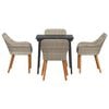 vidaXL Essgruppe Hellgrau Poly Rattan