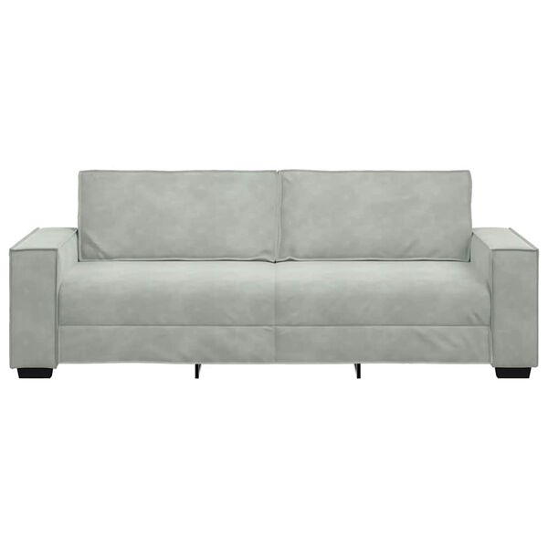 vidaXL 3-Sitzer-Sofa Hellgrau 220x78x84 cm Samt