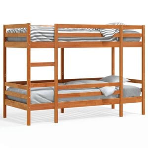 vidaXL Etagenbett Wachsbraun 80x200 cm Massivholz Kiefer