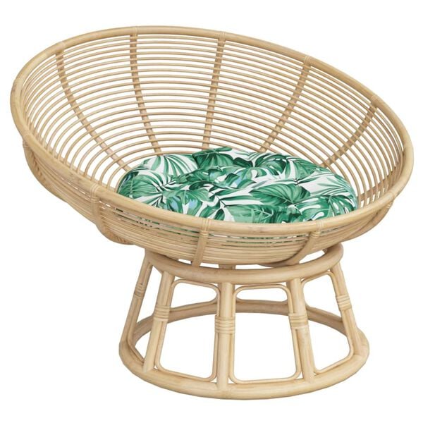 vidaXL Kissen Rund Blattmuster &Oslash; 60 x 11 cm Oxford-Gewebe