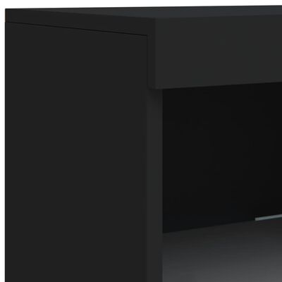 vidaXL Sideboard mit LED-Leuchten Schwarz 202x37x100 cm