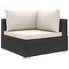 vidaXL 10-tlg. Garten-Lounge-Set mit Auflagen Poly Rattan Schwarz