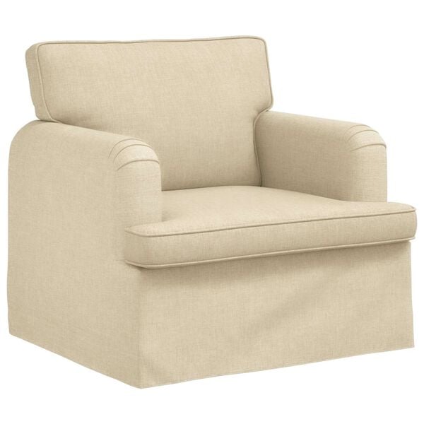 vidaXL Sofa 2 pcs Creme 162 x 80 x 85 cm Stoff