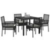 vidaXL Garten Essgruppe 5 pcs Schwarz Poly-Rattan