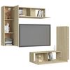 vidaXL 4-tlg. TV-Schrank-Set Sonoma-Eiche Holzwerkstoff