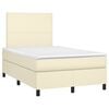 vidaXL Boxspringbett mit Matratze Creme 120x200 cm Kunstleder