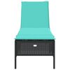 vidaXL Sonnenliege mit Kissen Schwarz Poly Rattan
