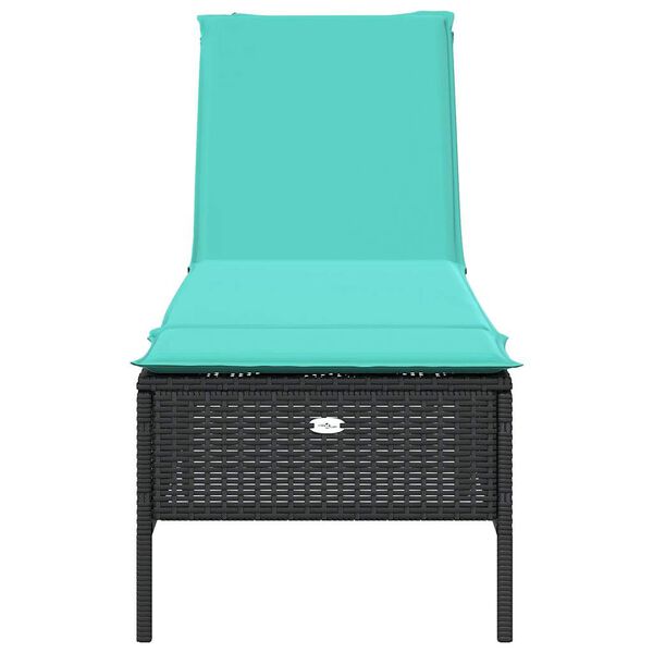 vidaXL Sonnenliege mit Kissen Schwarz Poly Rattan
