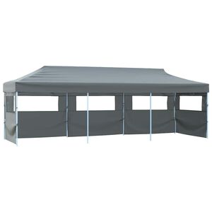 vidaXL Faltzelt Partyzelt Pop-Up mit 5 Seitenw&auml;nden 870x291x315 cm Anthrazit