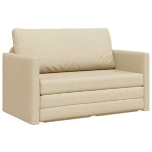 vidaXL Schlafsofa 110cm Creme Stoff