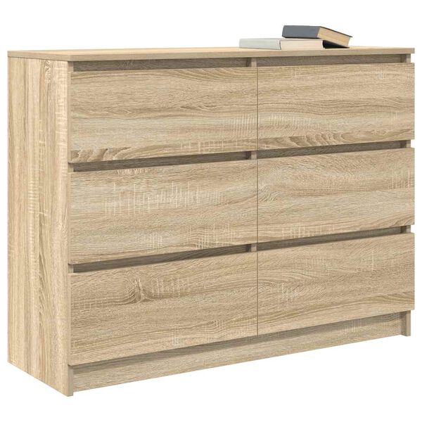 vidaXL Sideboard Sonoma-Eiche 100x35x76 cm Holzwerkstoff