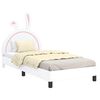 vidaXL Kinderbettgestell mit Kopfteil Wei&szlig; 80 x 200 cm PU