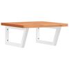 vidaXL Waschbeckenregal Wandmontage Stahl und Massivholz Buche