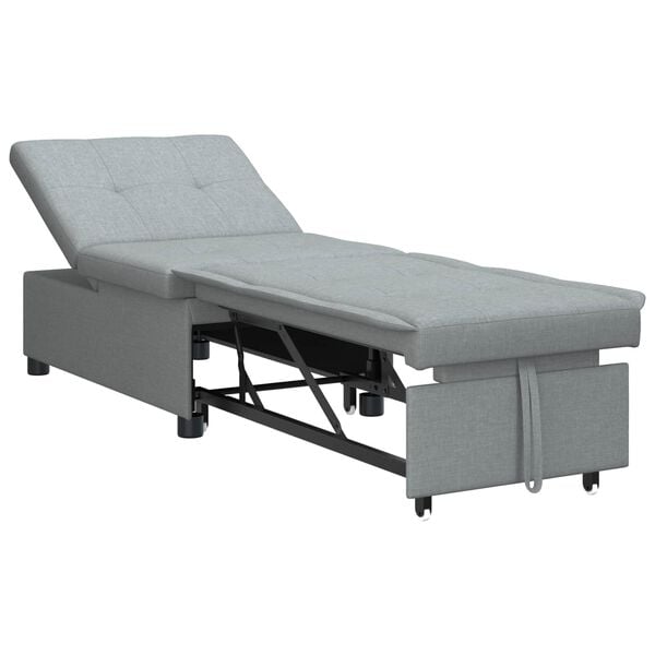 vidaXL Pull-Out Schlafsofa Hellgrau 194 x 50 x 82 cm Sperrholz