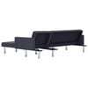 vidaXL Schlafsofa in L-Form Dunkelgrau Polyester