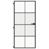 vidaXL Innent&uuml;r Schlank Schwarz 93x201,5 cm Hartglas & Aluminium