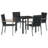 vidaXL Garten Essgruppe 5 stk. Schwarz Pulverbeschichteter Stahl