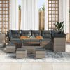 vidaXL Garten-Sofa-Set mit Kissen mit Speicher 10 pcs Grau