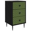 vidaXL Nachttisch GELEEN Schwarz Eichen-Optik 36 x 33 x 61 cm