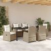 vidaXL Garten Essgruppe 7 pcs Beige und Hellgrau Poly-Rattan