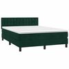 vidaXL Boxspringbett mit Matratze Dunkelgr&uuml;n 140x190 cm Samt